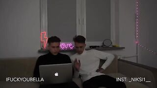Two whores are having fun with guys in our company