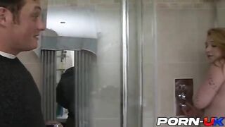 Busty stepdaughter Harmony Reigns takes a shower and gets fucked by her stepdad