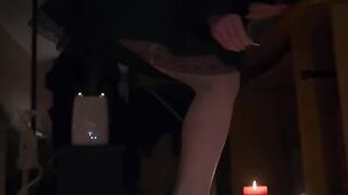Footjob with white stockings, oil, and a lot of cum. Exclusive HD content