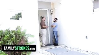 Little slut Claire Black seduced and fucked by her step uncle