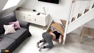 She got stuck and her stepbrother took advantage of the situation