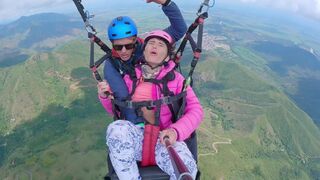 Squirting orgasm while paragliding at 2200 m above the sea, an extreme thrill