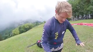 Squirting orgasm while paragliding at 2200 m above the sea, an extreme thrill