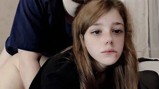 A cute girl is having fun with her roommate in a passionate session