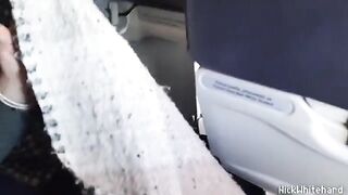 A horny pilot's wife shows off her big tits on an airplane