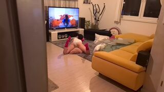 Pervert guy got caught watching porn by his horny stepsister