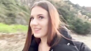 Girl was fucking with boy on the beach and her friends spotted them