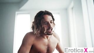 The lazy afternoon of sensual sex with a gorgeous brunette