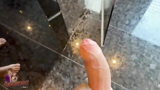 Spying for Italian beauty while she takes a shower and jerking off