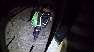 Babe explores a creepy abandoned house with her camera