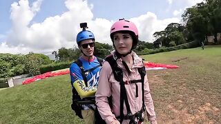 Squirting while paragliding in Costa Rica with extreme risk