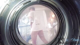 Girl searched for panties in the washing machine and got creampie