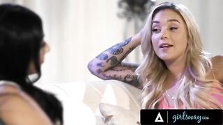Two besties, Violet Myers and Kali Roses, are passionate lesbians in a steamy encounter