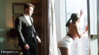 The curvy brunette babe Kazumi gets dominated, gagged, and spanked hard in a deeper scene
