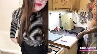 The guy lifted the mood of his student girlfriend with a hard sex