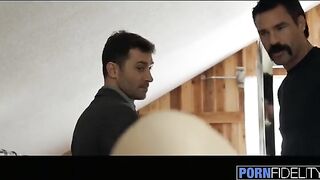 Babe Lily Love gets her pussy railed by two cocks in intense threesome action