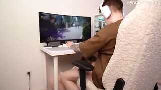 Decided to distract him with a blowjob and an anal surprise, it was a good idea