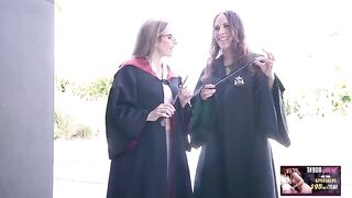 Two hot MILFs in a steamy wizarding threesome