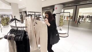 We almost got caught fucking in a public fitting room