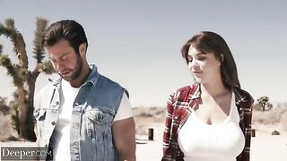 A girl has sex with a guy on the car hood while her boyfriend is away in this provocative DEEPER video