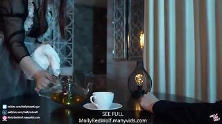 The Lord spanks and fucks his clumsy maid in a passionate scene