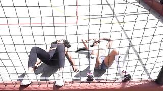 Workout with my girlfriend and Colombian lesbian in the gym, featuring Carla Morelli