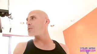 A blonde MILF, Shayla Laveaux, gets fucked by her personal trainer in the gym