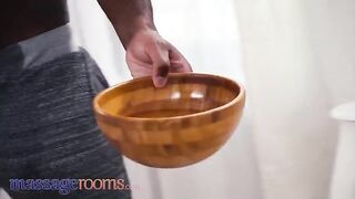 Massage rooms: petite Russian Elena Vedem gets fucked by a black guy