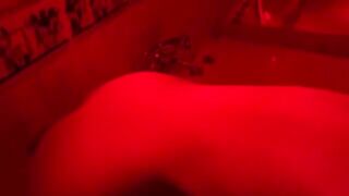 A blonde is playing with sex toys in the bathroom and gets very horny