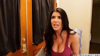 Makeup artist Romi Rain fucks with her client Brad Knight hard