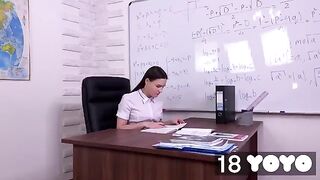 I dream about my teacher and I fuck myself in his chair
