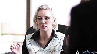 The boss, played by the stunning Kenzie Taylor, humiliated her employees in a bold way