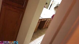 The stepson masturbates while watching his stepmom getting ready for bed