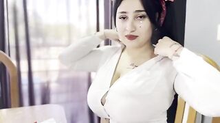 A hot girl is trying to pass the math exam by any means necessary