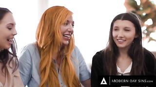 Lauren Phillips helps virgins Lily Larimar and Maya Woulfe with a threesome