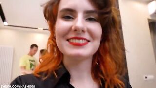 Cute girls fucked in an orgy at the sound of a chiming clock