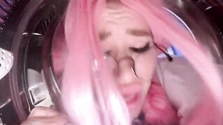 My stupid stepsister got stuck in the washing machine and I couldn't resist