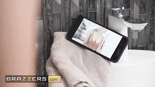 Isabelle Deltore, the Australian babe with stunning blue eyes, takes a shower and gets fucked