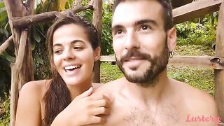 Hot and sweaty Adam and Eve enjoy passionate outdoor intimacy