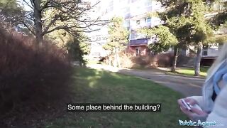 Public Agent: German blonde MILF gets creampied in public