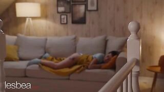 Two girls enjoy sensual lesbian sex with a vibrator, brought to you by Lesbea