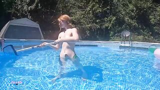 A short video showing the failed attempt at swimming pool nudity