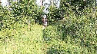 Babe gets a dick in her wet pussy in the forest, noratheo style