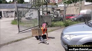 Climate activist gets fucked by an old man in a hardcore scene