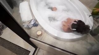 Cute petite girl shares bathroom with stepbrother, but he must keep his dick in pants