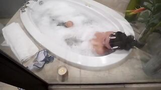 Cute petite girl shares bathroom with stepbrother, but he must keep his dick in pants