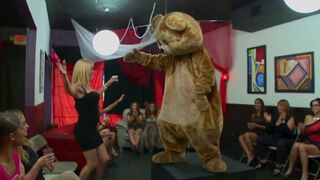 Dancing bear is stripping, and the hoes are going crazy for it