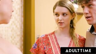 A lucky guy experiences his first 3-way Nuru Massage with hot MILFs