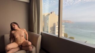 A girl is fucking like a crazy in the hotel, hoping her BF won’t see it