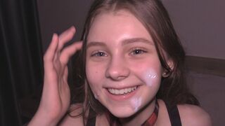 College cutie, used as a human cum dumpster in an intense, rough scene